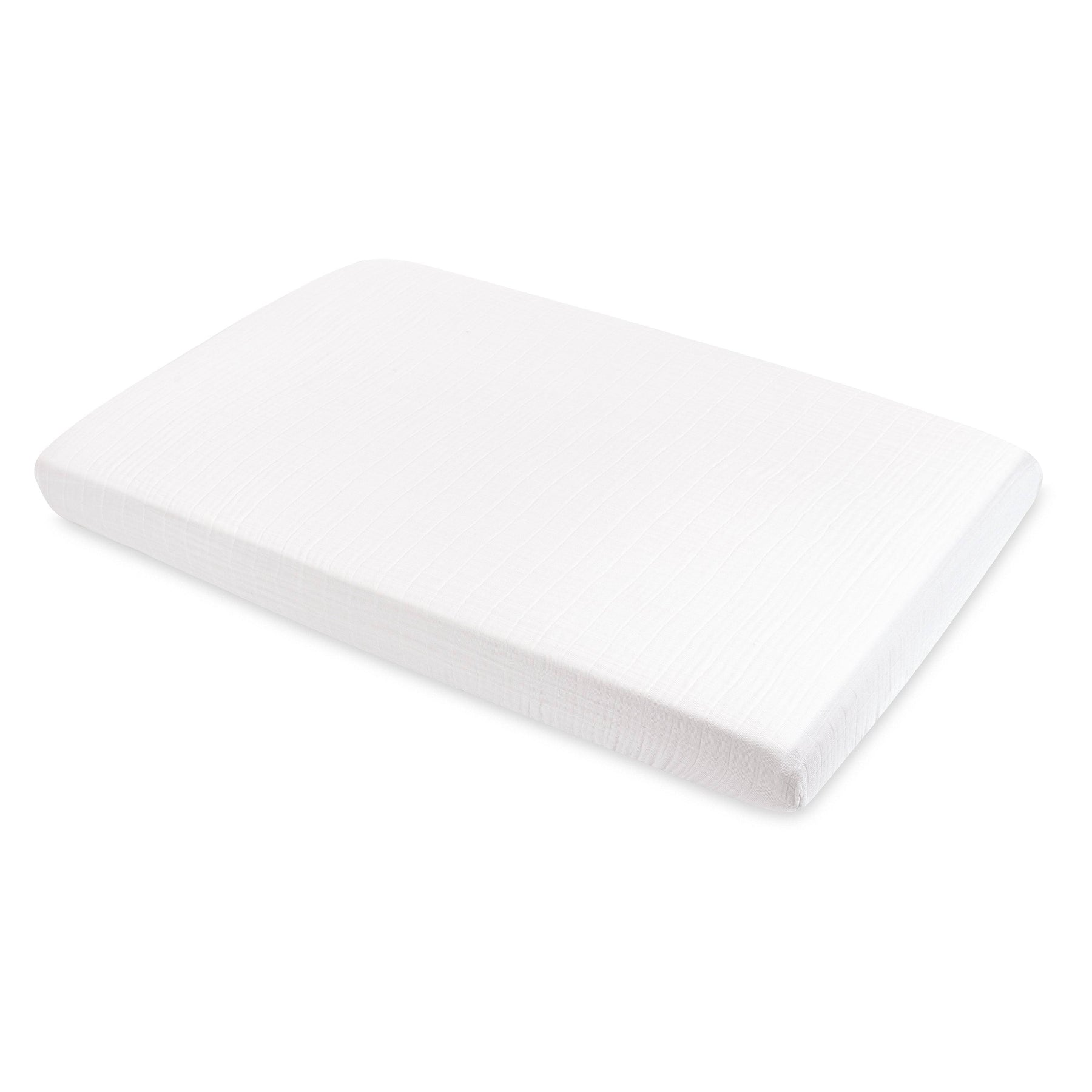 Babyletto Mini Crib Sheet in GOTS Certified Organic Muslin Cotton - White