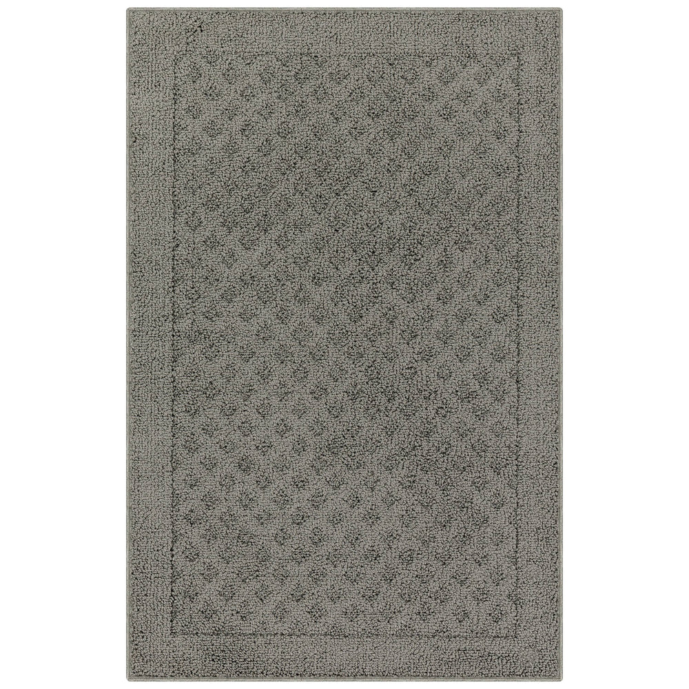 Mainstays Dylan Solid Diamond Traditional Pewter Gray Indoor Accent Rug, 2'6"x3'10"