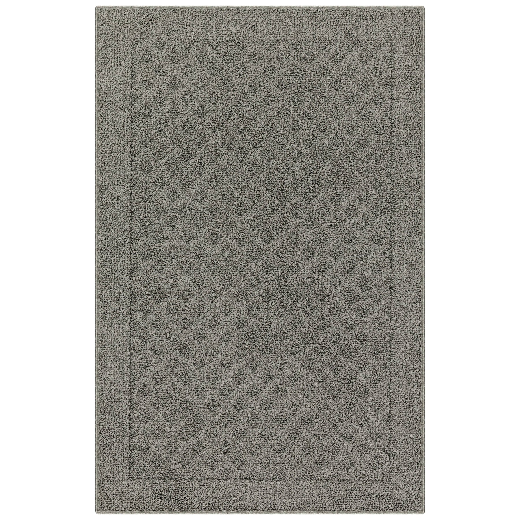 Mainstays Dylan Solid Diamond Traditional Pewter Gray Indoor Accent Rug, 2'6"x3'10"